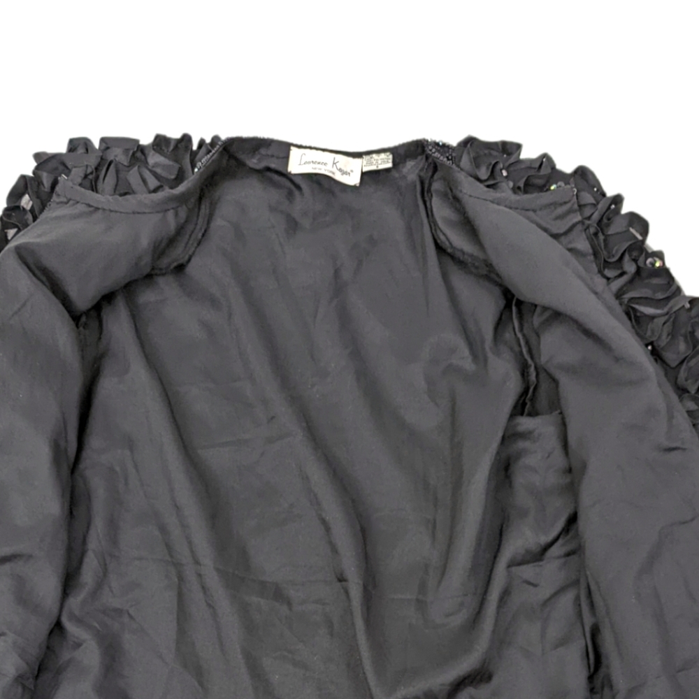 Laurence Kazar Vintage Beaded Embellished Silk Jacket Womens Small Black Formal - Picture 8 of 12